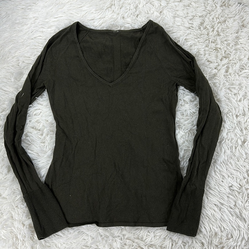 Lululemon Stand Steady V-Neck Sweater Dark Olive